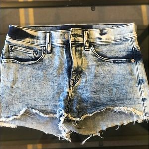 Express High Wasted Distressed Jean Shorts